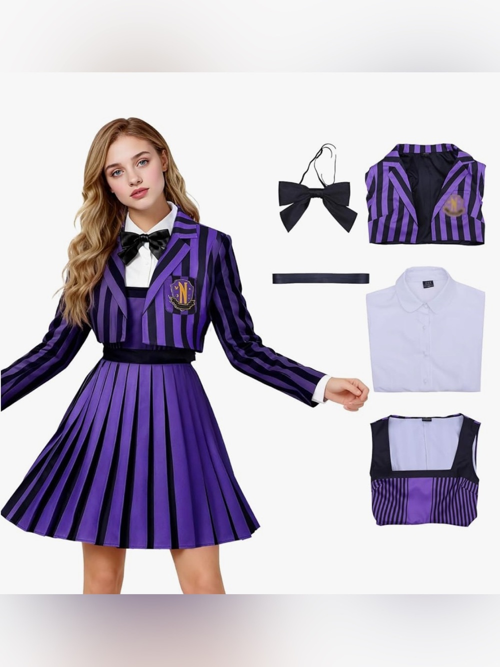 The Adaam’s family Purple Striped  Costume 5 piece